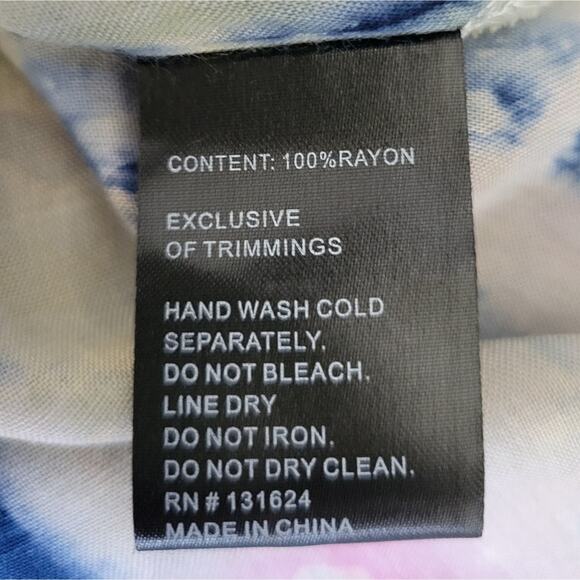 Calesas Embroidered Tie Dye V-neck Tunic Size Small Pink Blue Floral - Picture 7 of 9